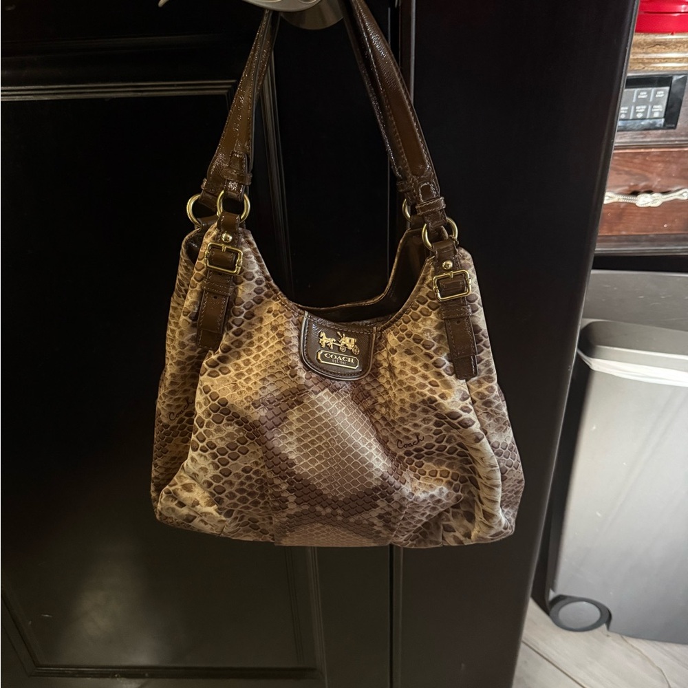 Coach Madison Maggie Python Hobo Shoulder Bag - Picture 2 of 7
